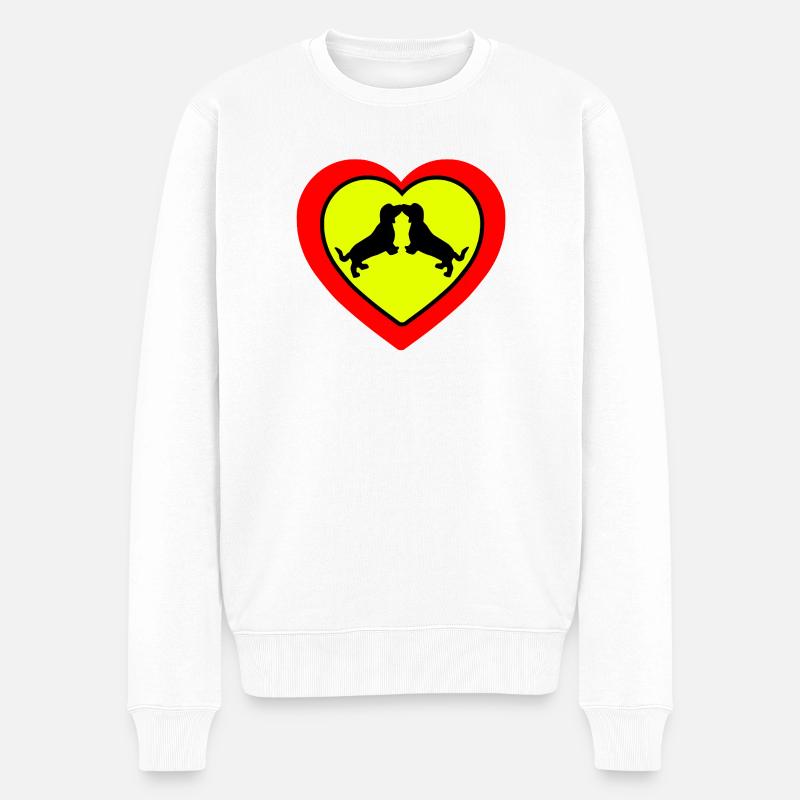 Dackel - Männer Premium Bio Pullover - Weiß