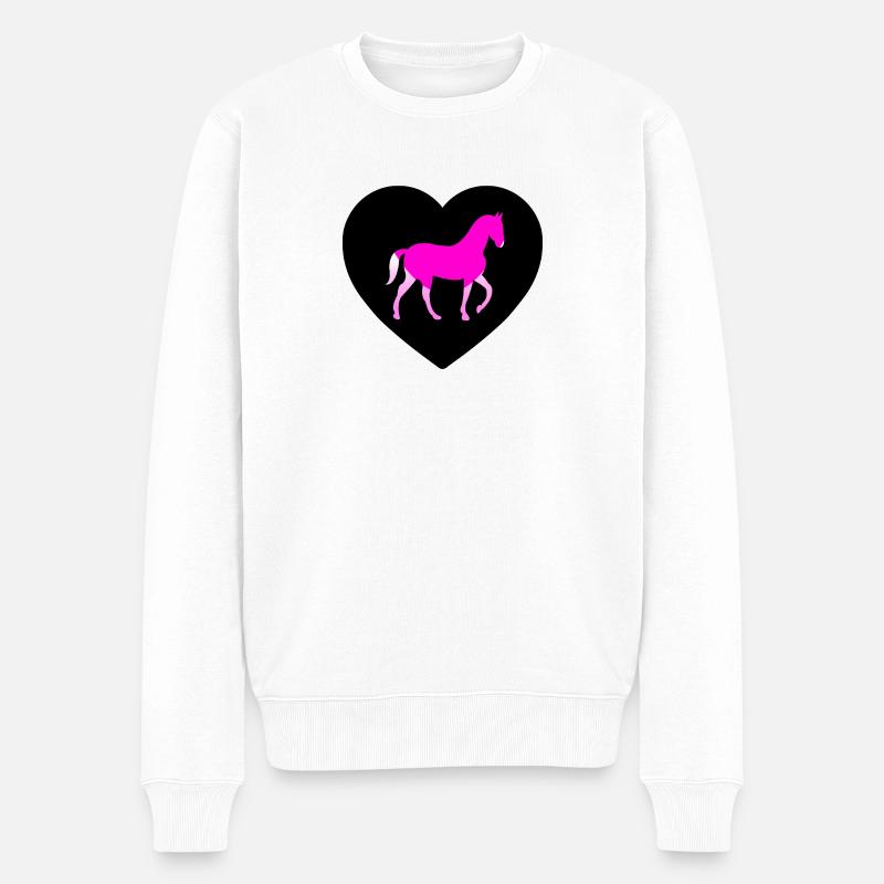 Pferde - Männer Premium Bio Pullover - Weiß