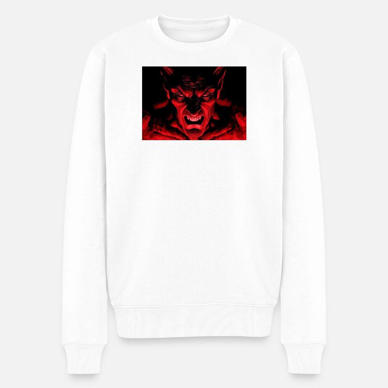 Der Teufel - Männer Premium Bio Pullover - Weiß