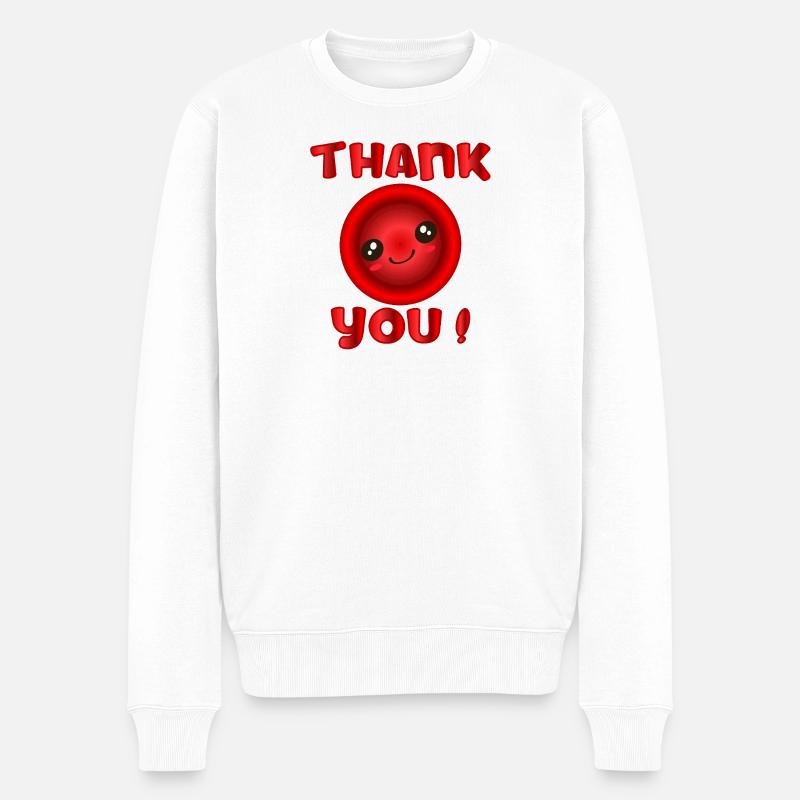 Merci à Don de sang - Pull Premium bio Homme - blanc
