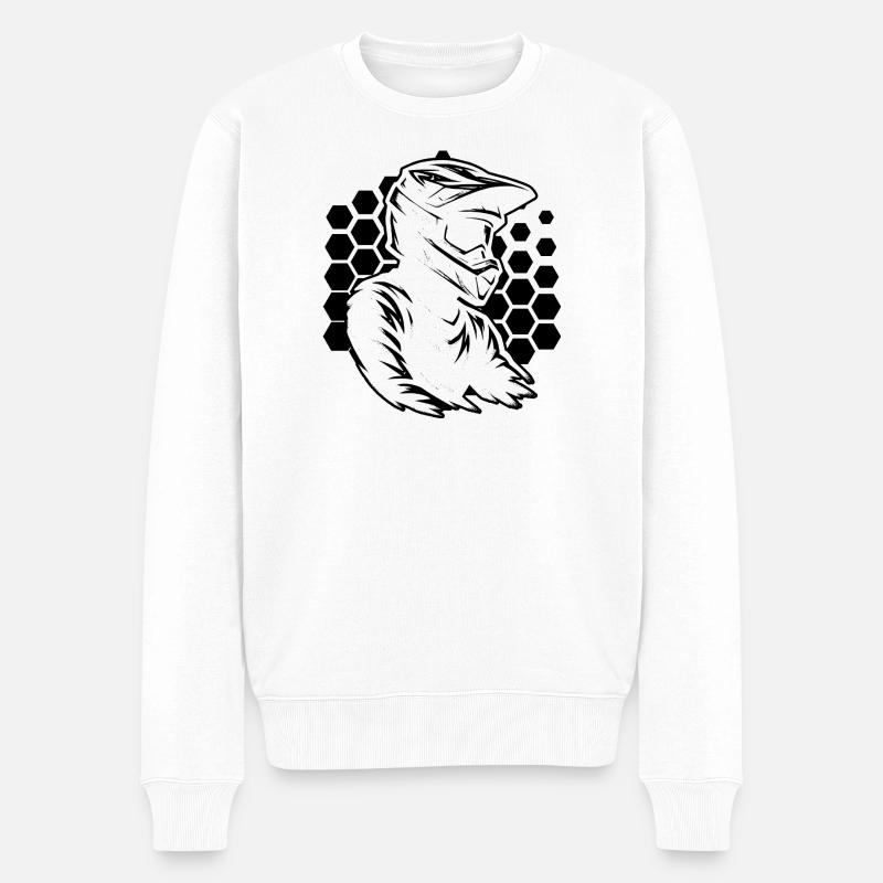 Lustiges Motocross Motiv - Männer Premium Bio Pullover - Weiß