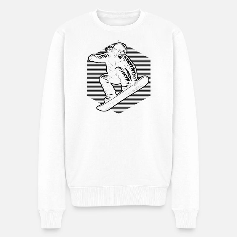 Snowboarder Design - Männer Premium Bio Pullover - Weiß