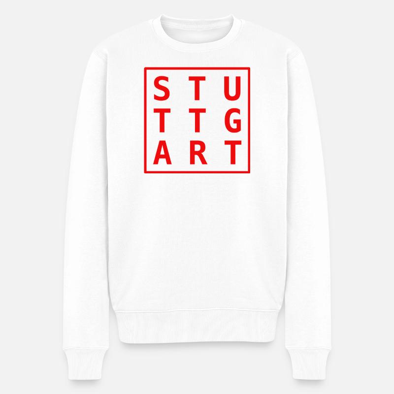 Stuttgart Tasche Souvenir Geschenk - Männer Premium Bio Pullover - Weiß