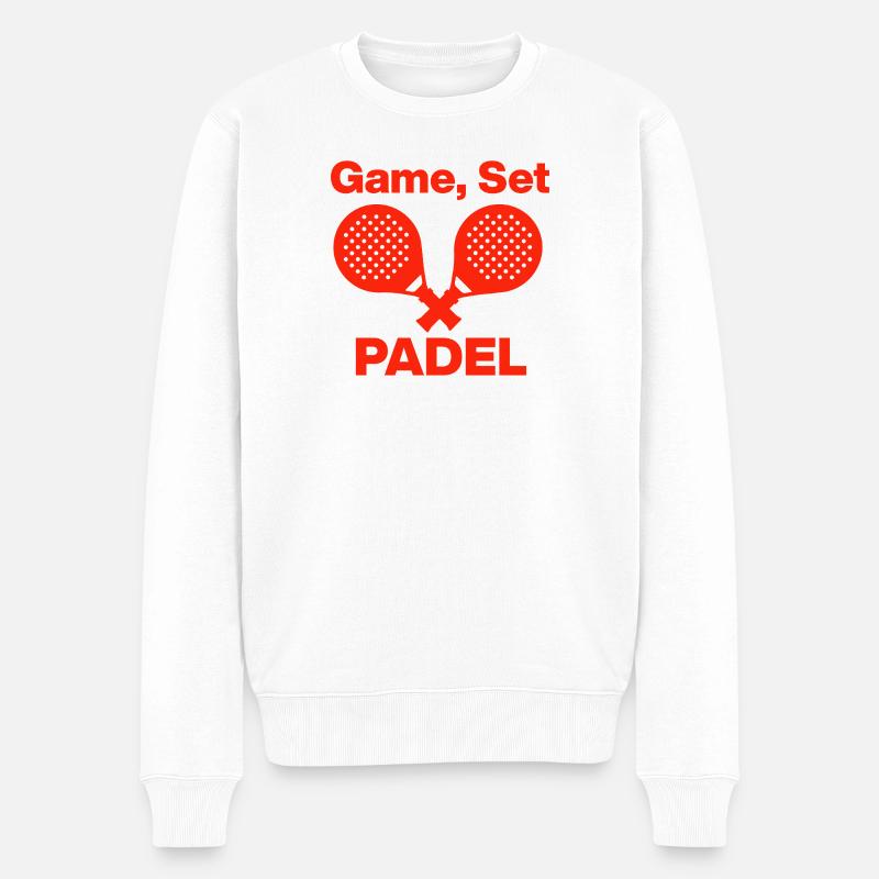 Game, Set, PADEL – Let’s Smash! - Männer Premium Bio Pullover - Weiß