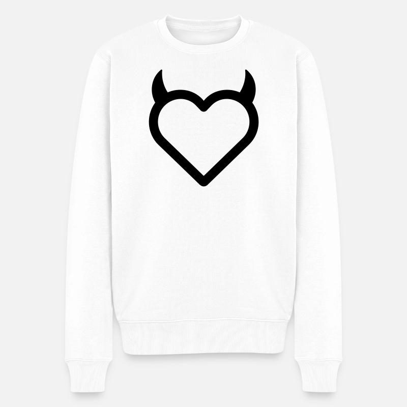 Dämonenherz - Männer Premium Bio Pullover - Weiß