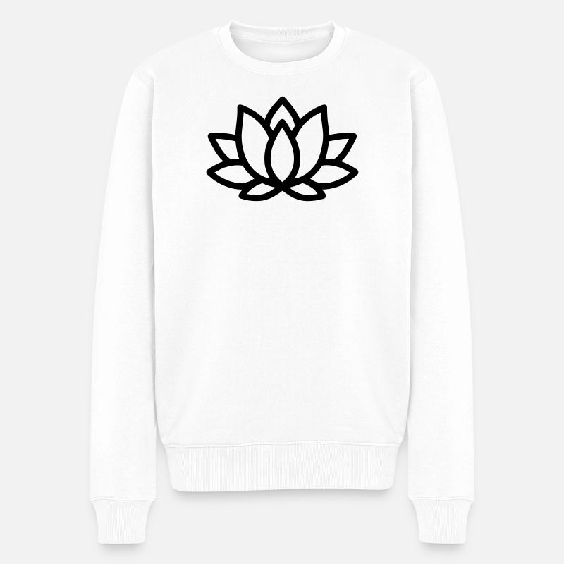 fleur de lotus - Pull Premium bio Homme - blanc