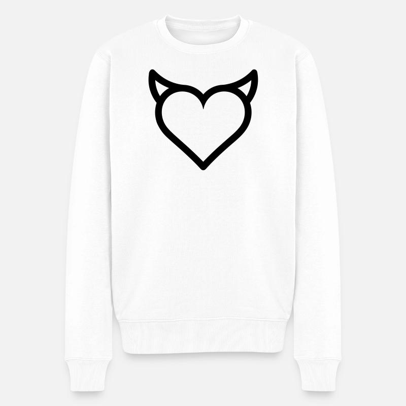 Dämonenherz - Männer Premium Bio Pullover - Weiß
