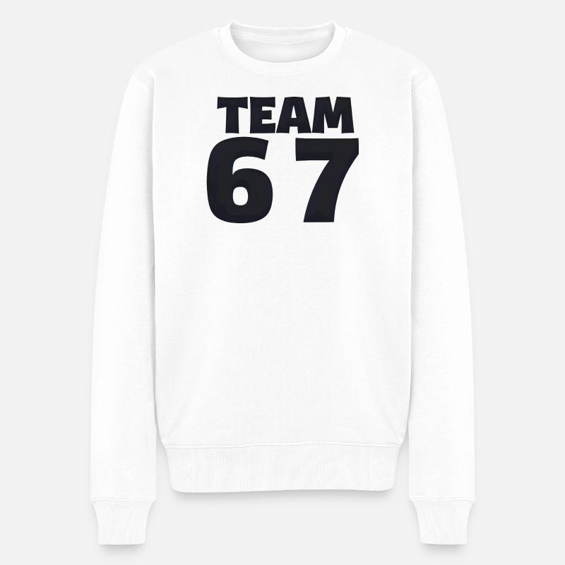 Team 6 7 - Männer Premium Bio Pullover - Weiß