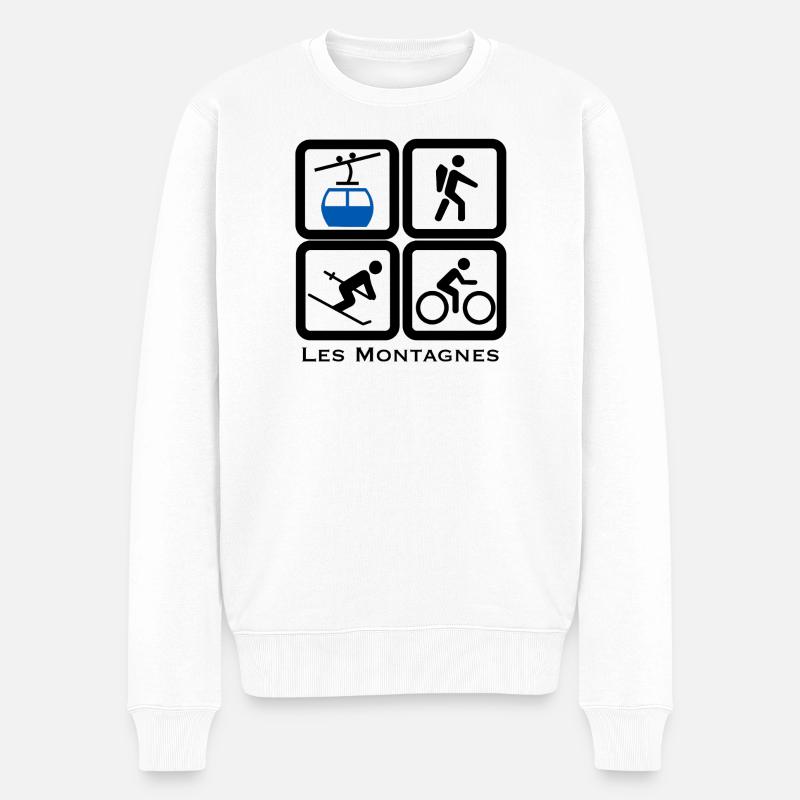 Die Berge - Männer Premium Bio Pullover - Weiß