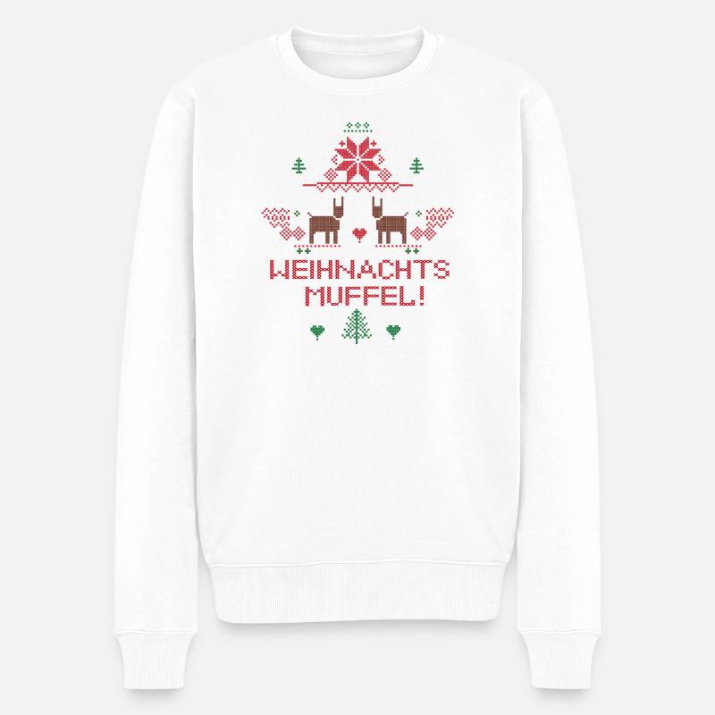 Mouffle de Noël moche - Pull Premium bio Homme - blanc