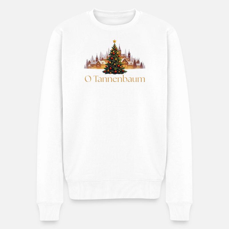Tannenbaum - Männer Premium Bio Pullover - Weiß