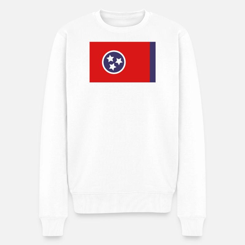 Tennessee-Flagge - Männer Premium Bio Pullover - Weiß