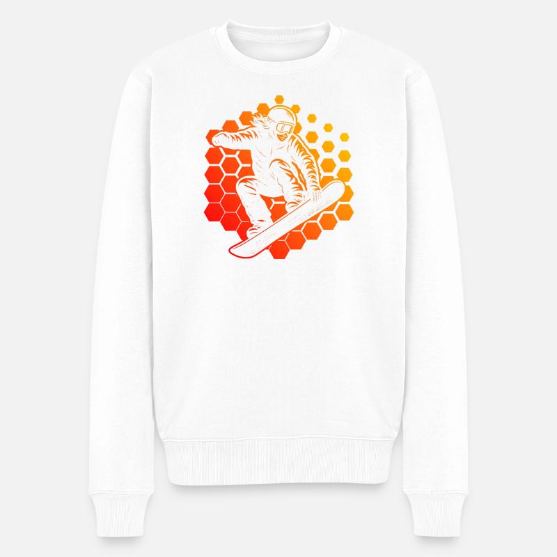 Conception vintage de snowboard pour snowboard - Pull Premium bio Homme - blanc