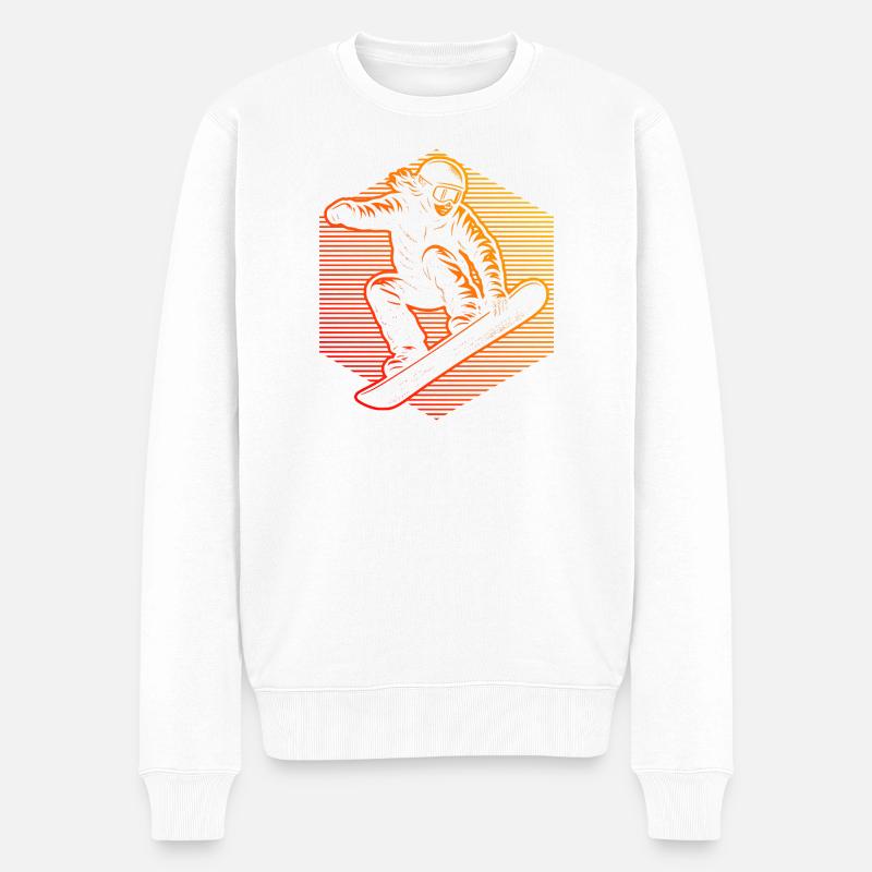 Snowboard Fans aufgepasst schlichtes Statement - Männer Premium Bio Pullover - Weiß