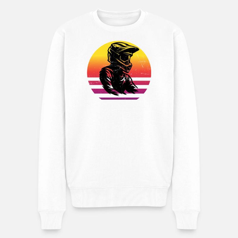 Puristisches Motocross Thema - Männer Premium Bio Pullover - Weiß