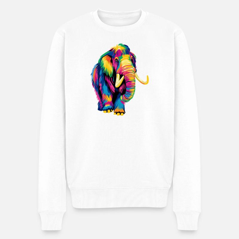 Mammut Wollhaarmammut Eiszeit Mammuts Süßes Mammut - Männer Premium Bio Pullover - Weiß