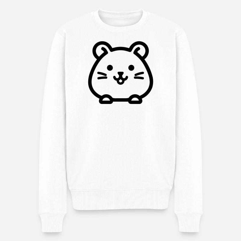 Hamster - Männer Premium Bio Pullover - Weiß