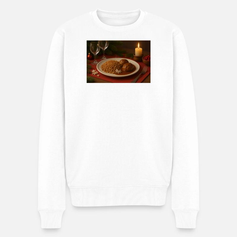Boulettes de sarrasin dans la sauce - Pull Premium bio Homme - blanc