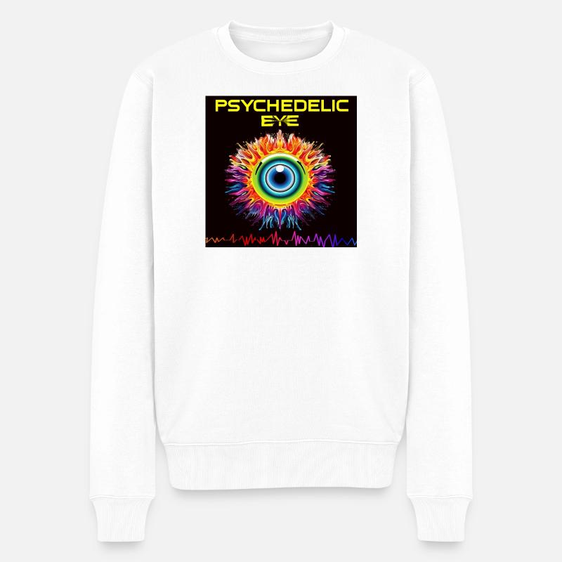 Psychedelisches Augenfeuer - Männer Premium Bio Pullover - Weiß