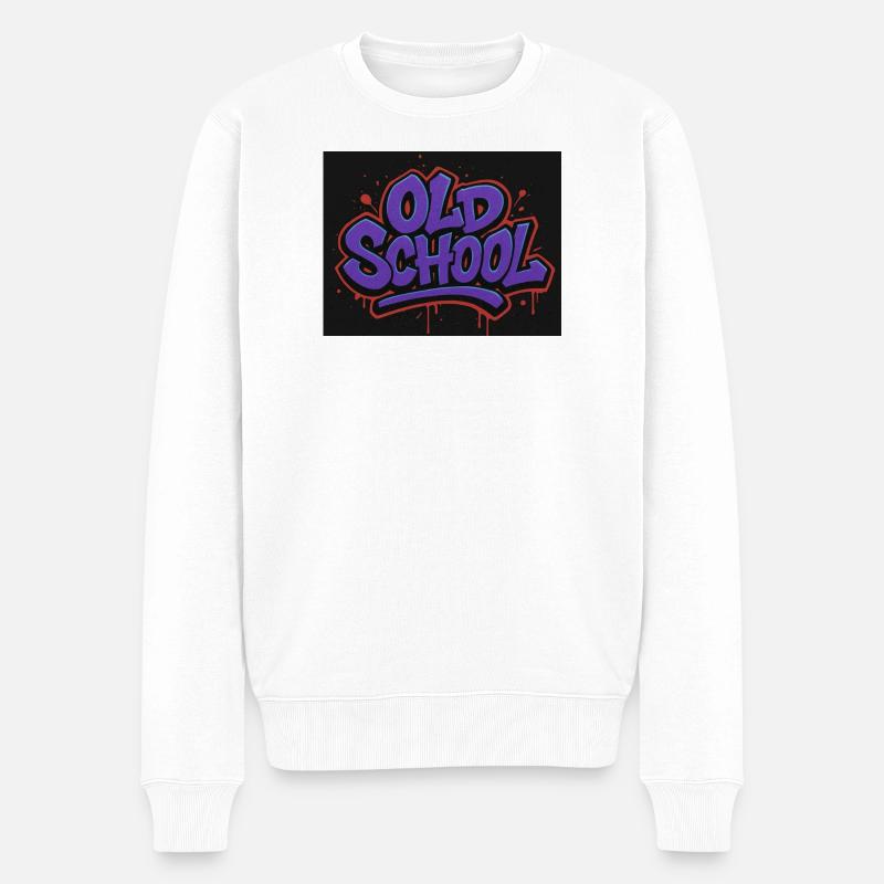 Lettrage à l’ancienne - Pull Premium bio Homme - blanc