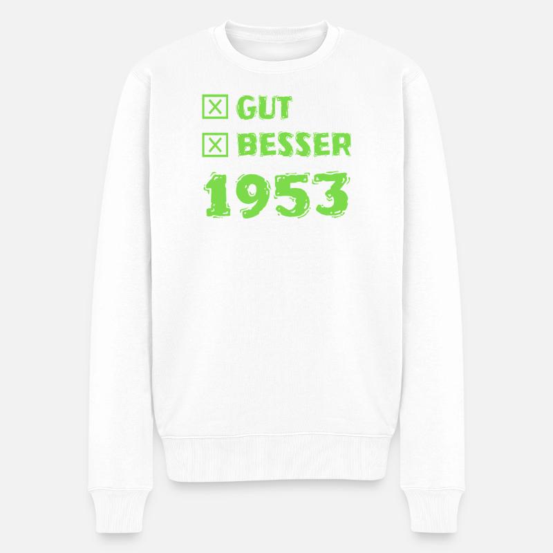 Besser 1953 - Männer Premium Bio Pullover - Weiß