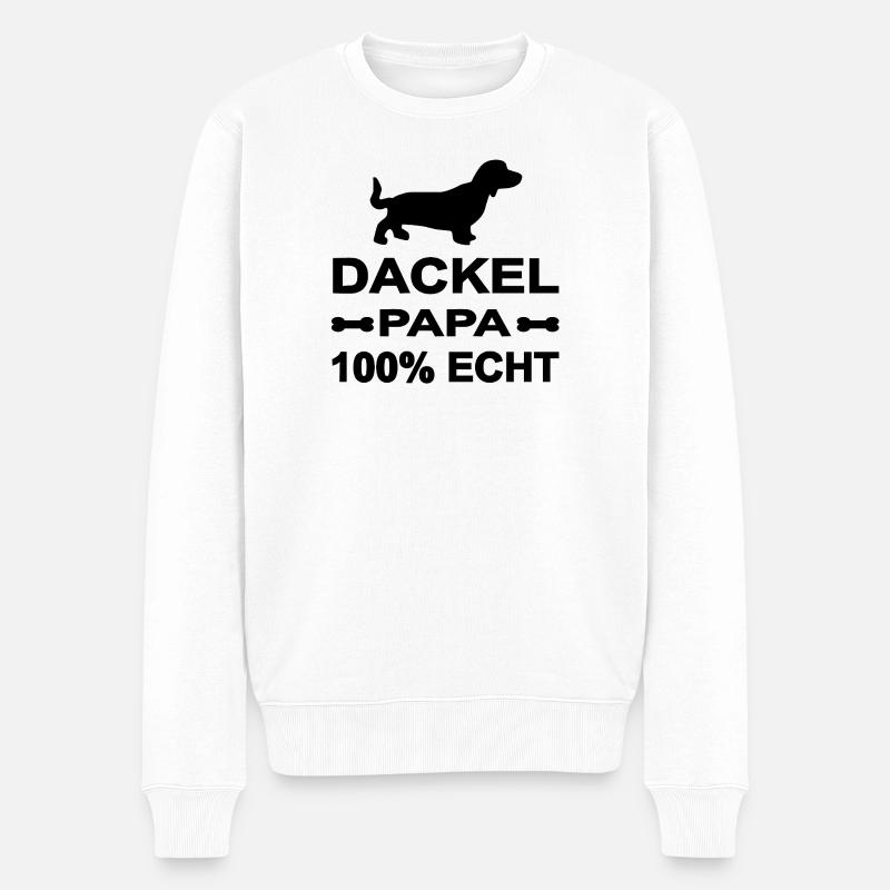 Dackel - Männer Premium Bio Pullover - Weiß