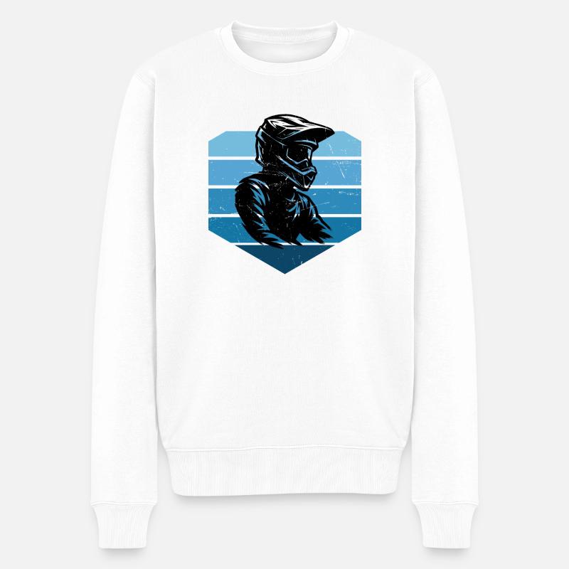 Klare Motocross Botschaft - Männer Premium Bio Pullover - Weiß