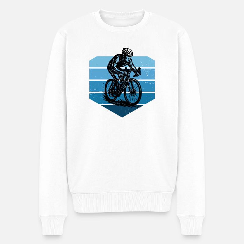 Klare Roadbike Botschaft - Männer Premium Bio Pullover - Weiß