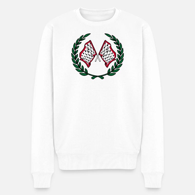 Couronne de laurier au drapeau limousin - Pull Premium bio Homme - blanc