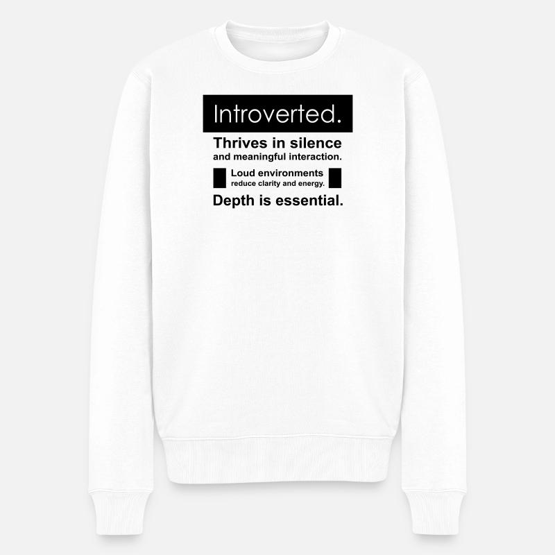 Introvertierter - Männer Premium Bio Pullover - Weiß