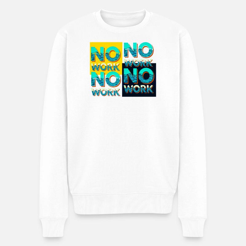 Aucun travail avec les ondes - Pull Premium bio Homme - blanc