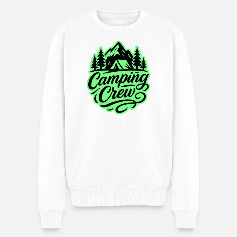 Camping Crew - Männer Premium Bio Pullover - Weiß