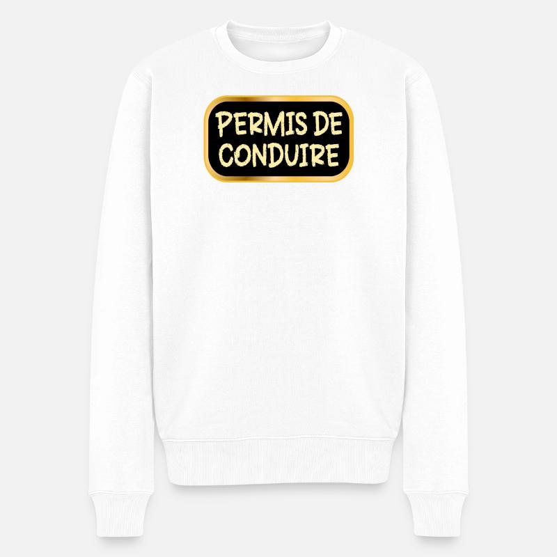 Permis de conduire - Pull Premium bio Homme - blanc