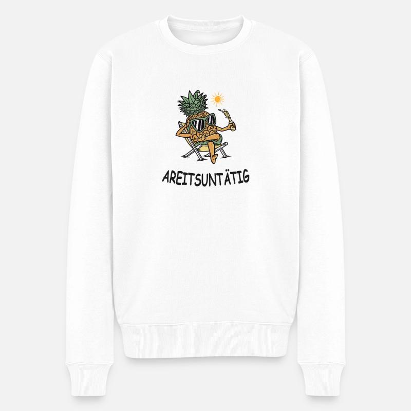 Inactivité – Ananas drôle en mode vacances - Pull Premium bio Homme - blanc