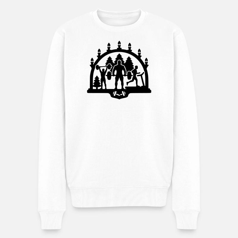 gym schwibbogen weihnachten - Männer Premium Bio Pullover - Weiß