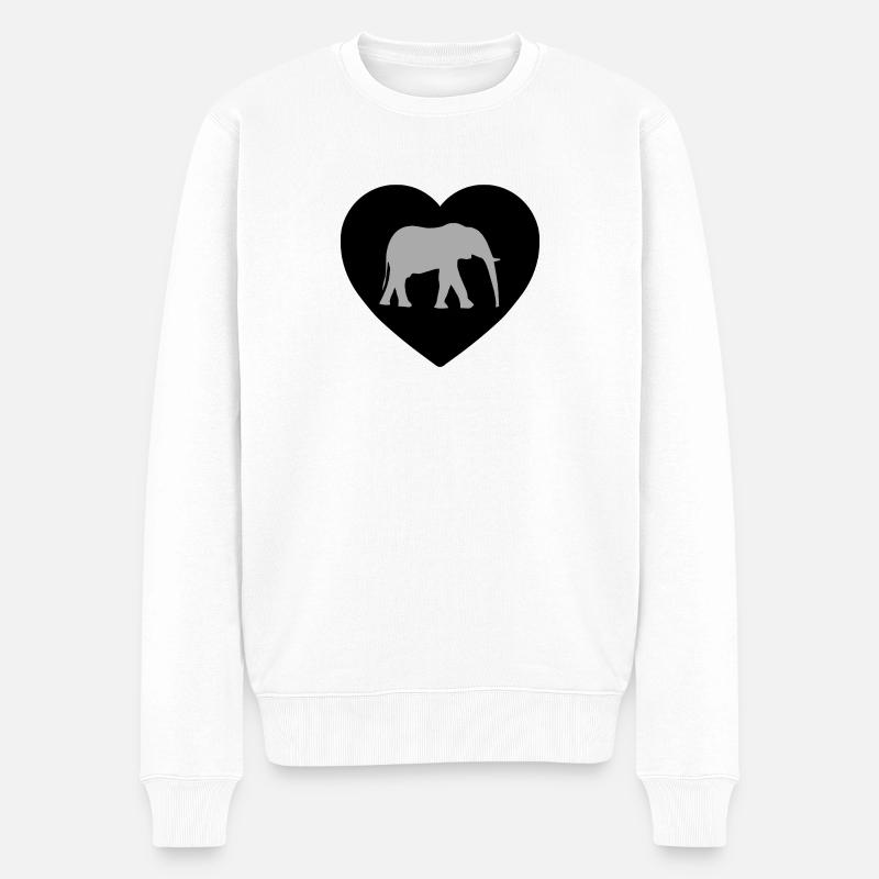 Elefant - Männer Premium Bio Pullover - Weiß