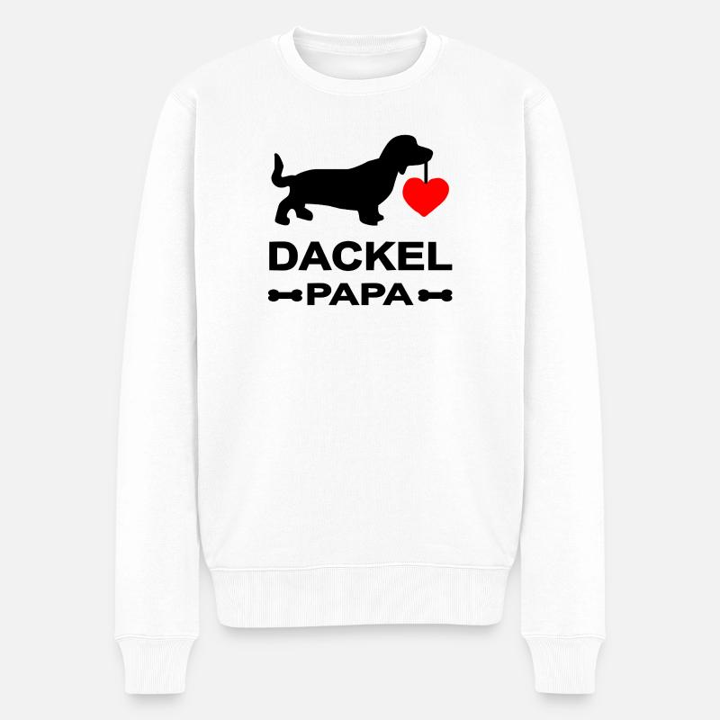 Dackel - Männer Premium Bio Pullover - Weiß