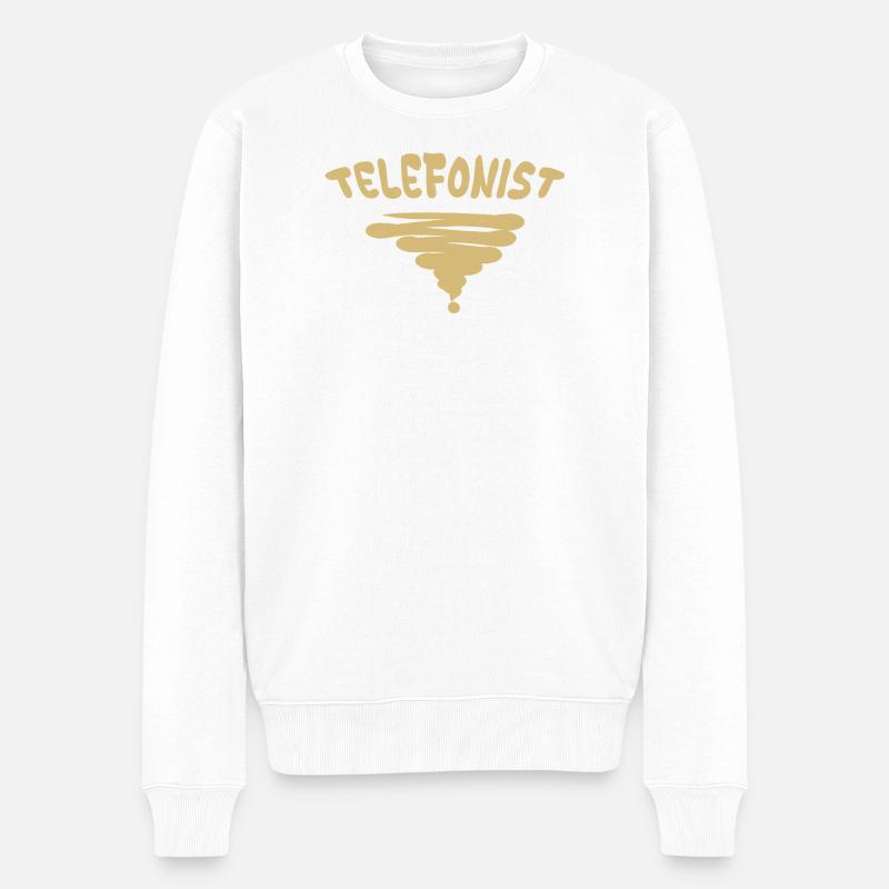 Beruf Telefonist - Männer Premium Bio Pullover - Weiß