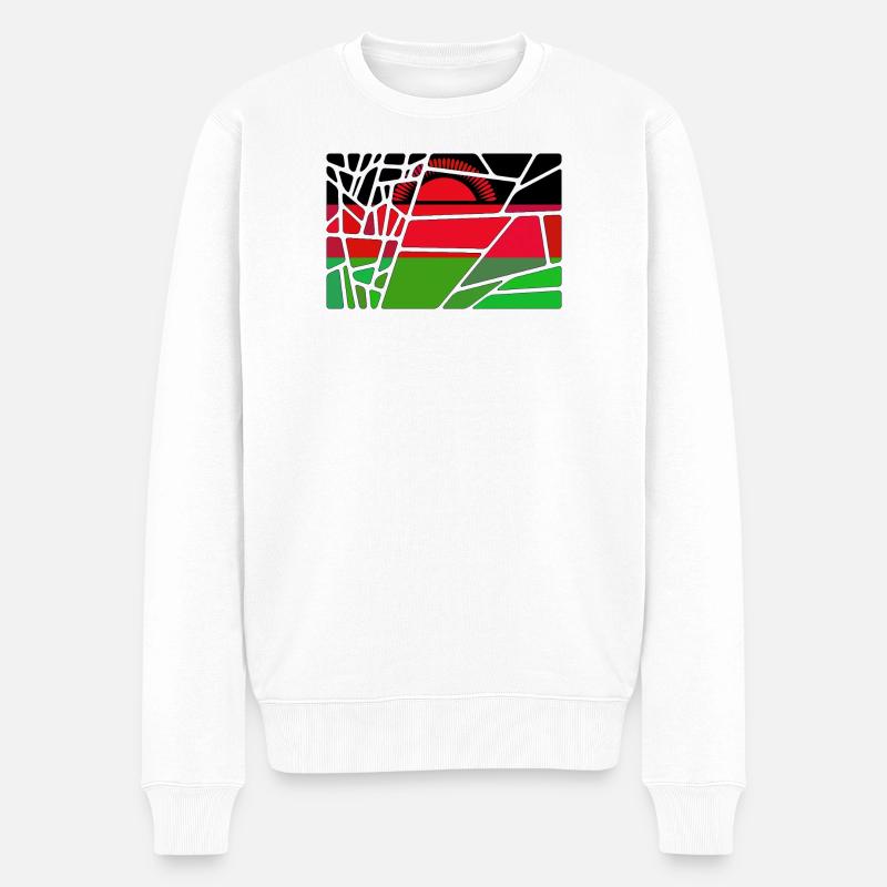 Malawi Malawi - Männer Premium Bio Pullover - Weiß