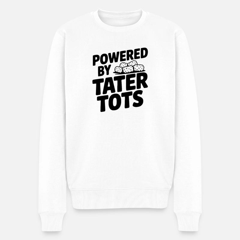 Angetrieben von Tater Tots - Männer Premium Bio Pullover - Weiß