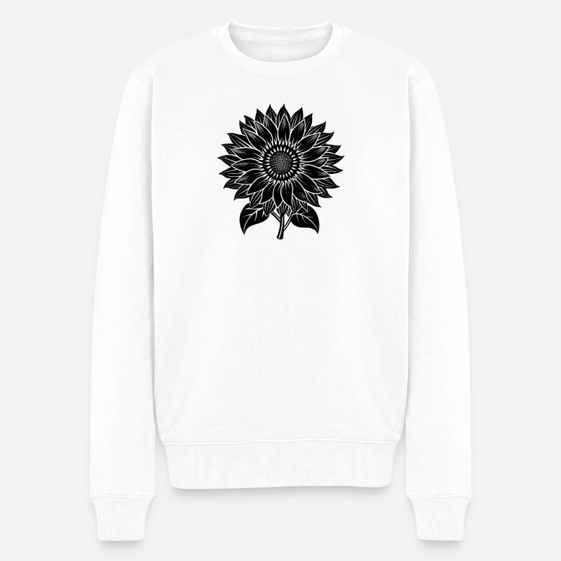 Sonnenblume - Männer Premium Bio Pullover - Weiß