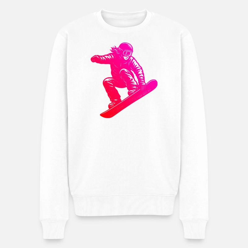 Motif classique du snowboard - Pull Premium bio Homme - blanc