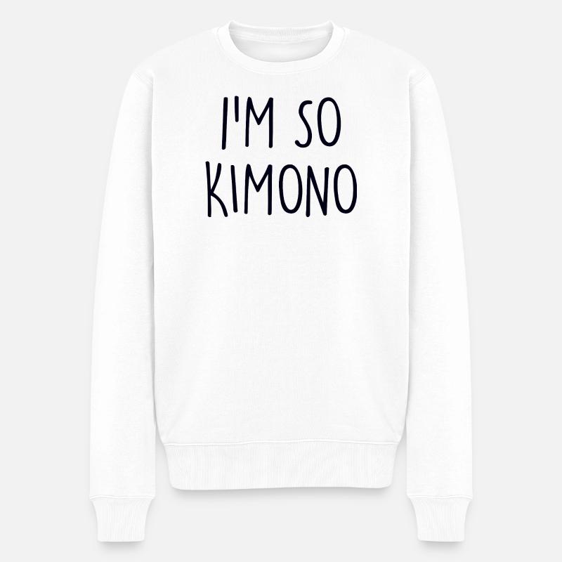 Kimono  - Männer Premium Bio Pullover - Weiß