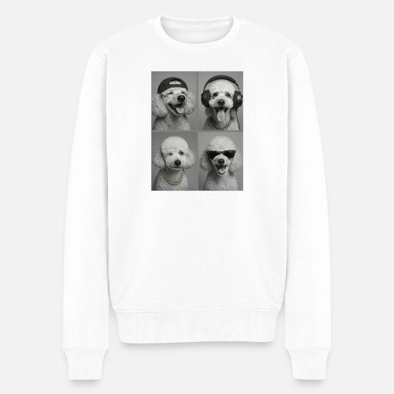 Pudel - Männer Premium Bio Pullover - Weiß