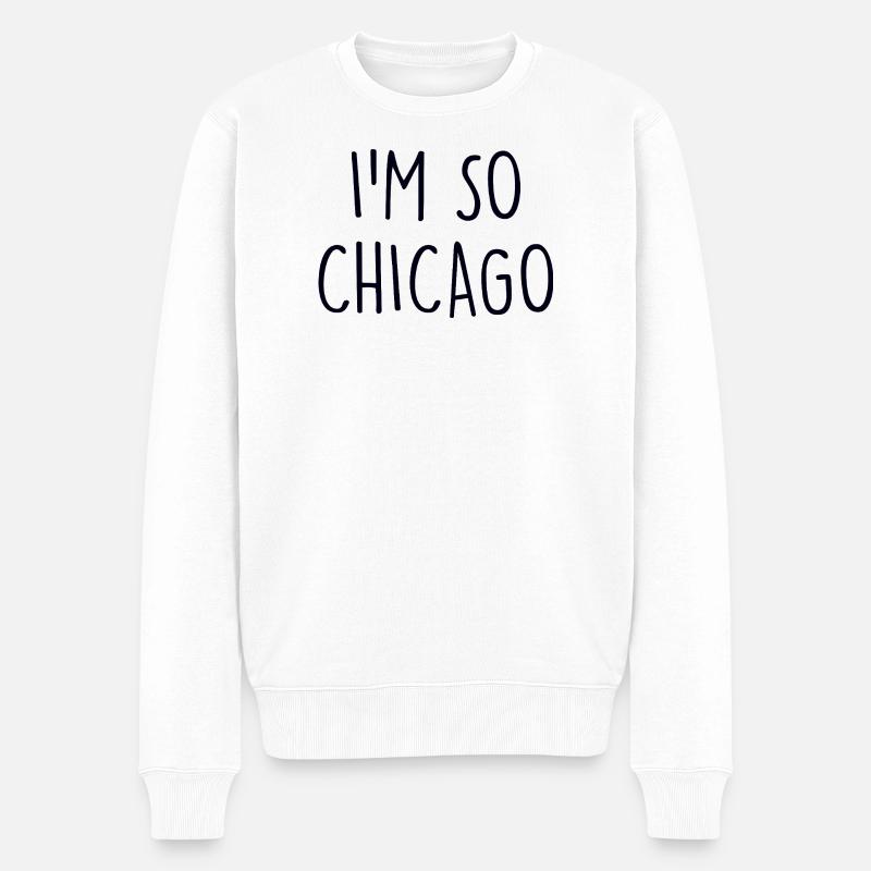 Chicago - Männer Premium Bio Pullover - Weiß