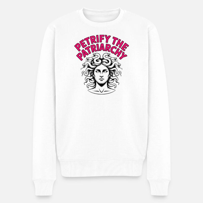 Petrify the Patriarchy - Feminism T-Shirt - Männer Premium Bio Pullover - Weiß
