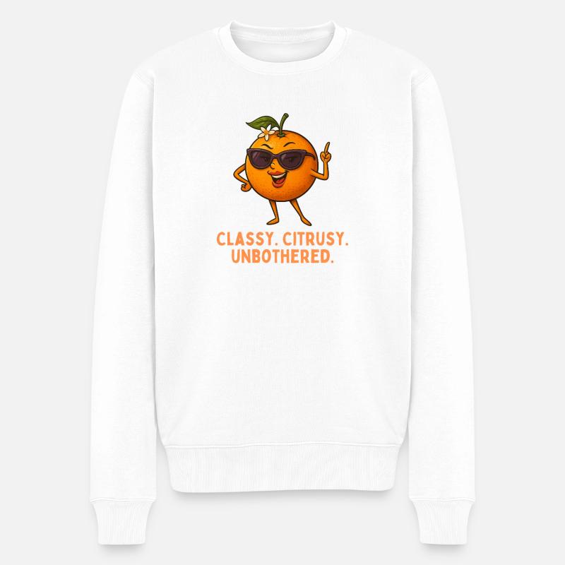 Zitrus-Star: Lässig Unbeeindruckt - Männer Premium Bio Pullover - Weiß