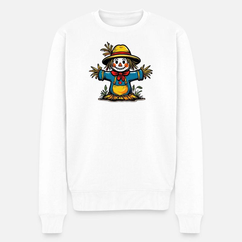 Conception d'Halloween de l'homme de paille - Pull Premium bio Homme - blanc