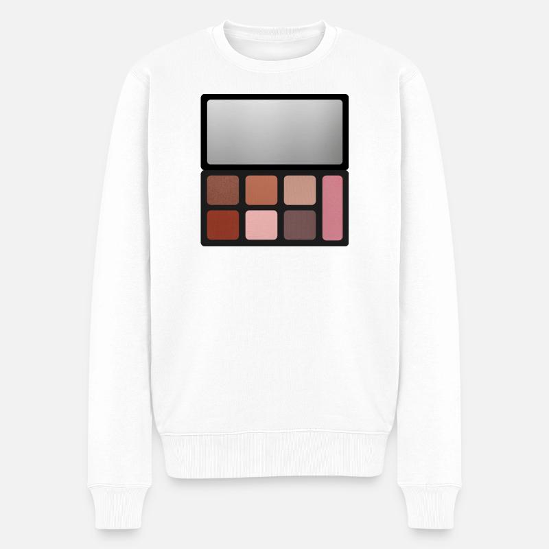 Neutraler Rosenfarben-Druck - Männer Premium Bio Pullover - Weiß