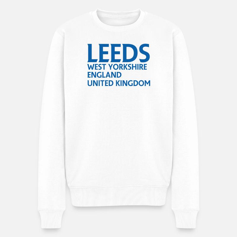 Leeds – Angleterre Conception des paroles - Pull Premium bio Homme - blanc